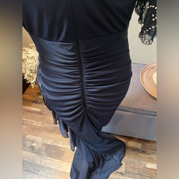 Betsy & Adam Cascading Ruffle Gown - Picture 10 of 15